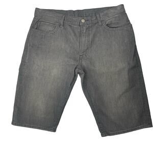 Gray Denim Mens Shorts, streetwear, hip-hop, skater Sz 36 Knee length Inseam 13"